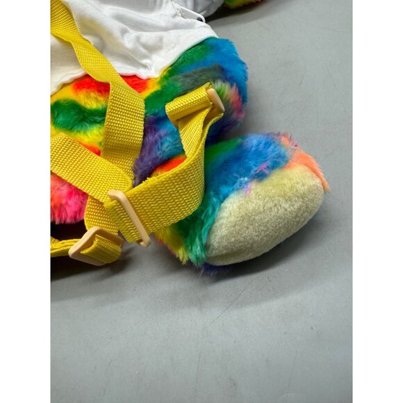 Noah's Ark kids Rainbow Plush Teddy Backpack White Shirt adjustable 16" READ NEW - Picture 11 of 13